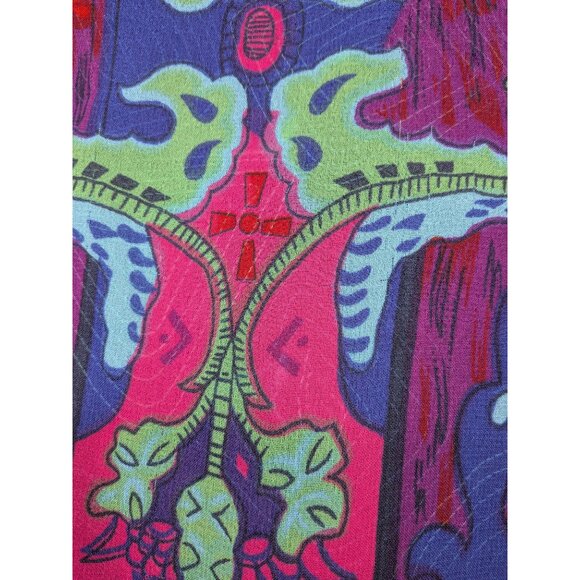 Embroidered Blazer Jacket Women Size 1X Open Front Boho Geometric Patchwork Art - Picture 12 of 16